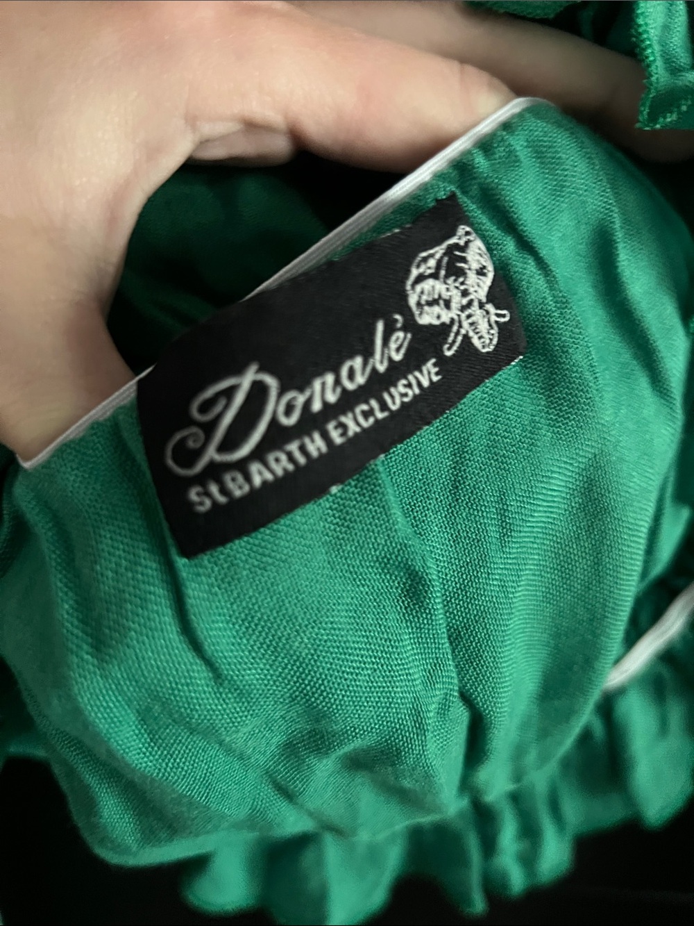 Donale’ St Barth Exclusive Green Tiered Maxi Skirt with Fringed Ruffles - Women - Picture 6 of 6